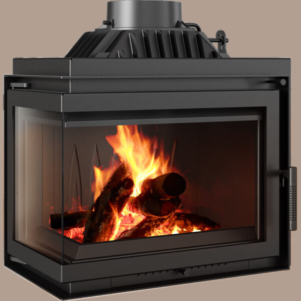 Insert Cheminée à bois en fonte SIMPLE gauche 8 kW Ø 200
